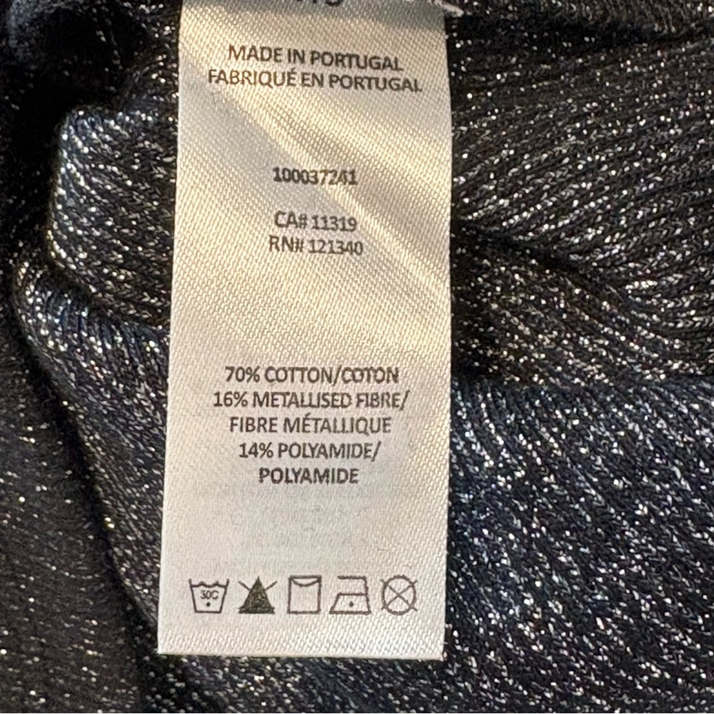 NWT Garage Women’s Mock Neck Shimmer Top, Size Small, Metallic Black, Luxe Feel - Picture 4 of 6